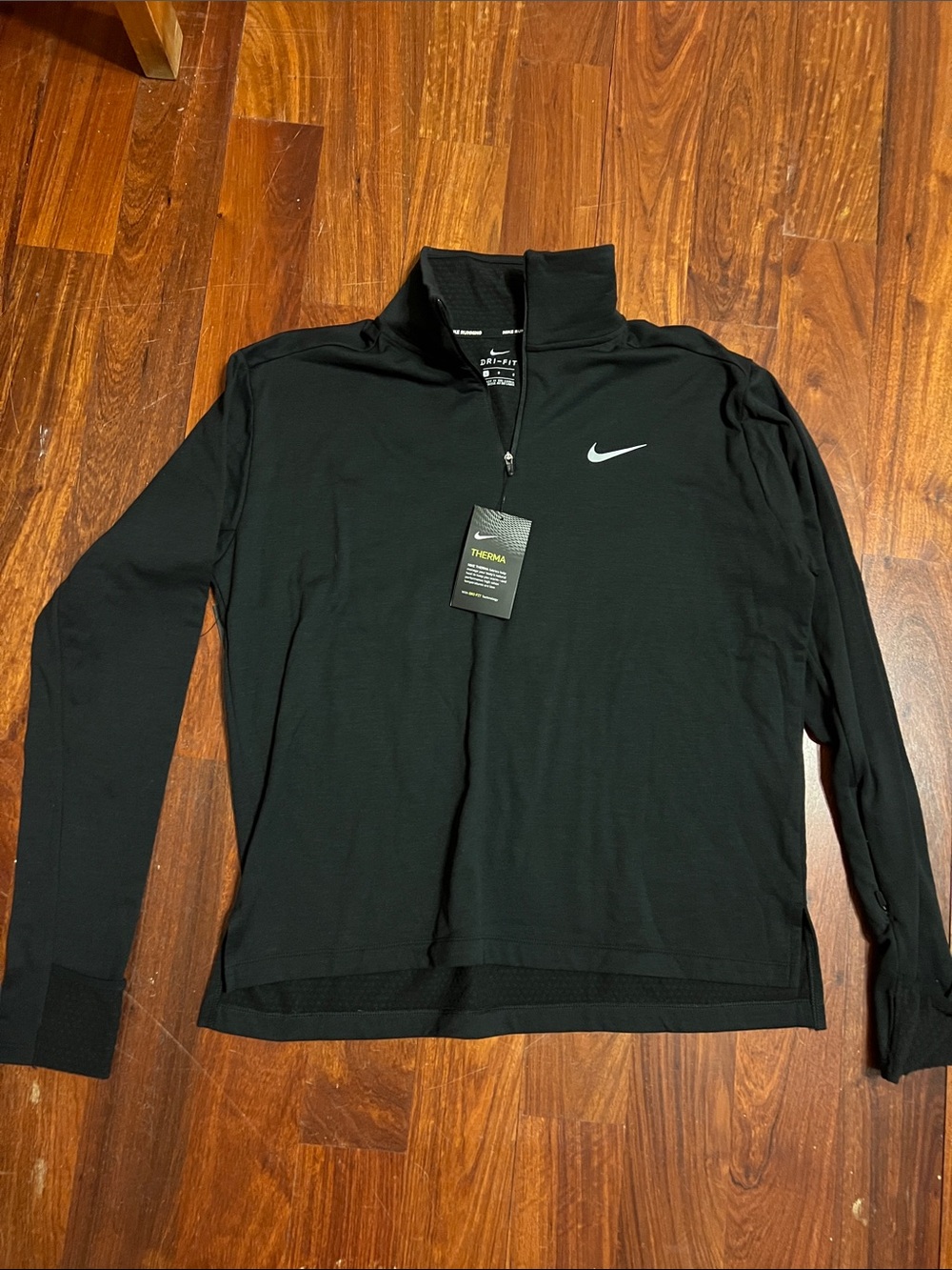 NWT Nike Womens Black Half-Zip Dri-FIT Therma Pullover